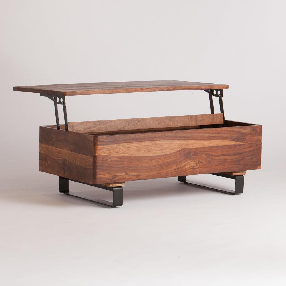 Wood lift deals top coffee table