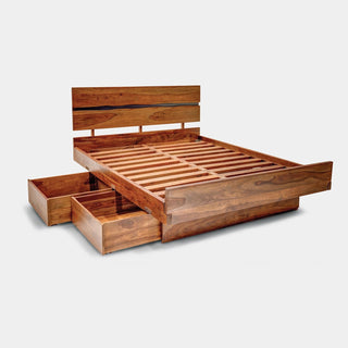 Ingot Floating Bed with Drawers