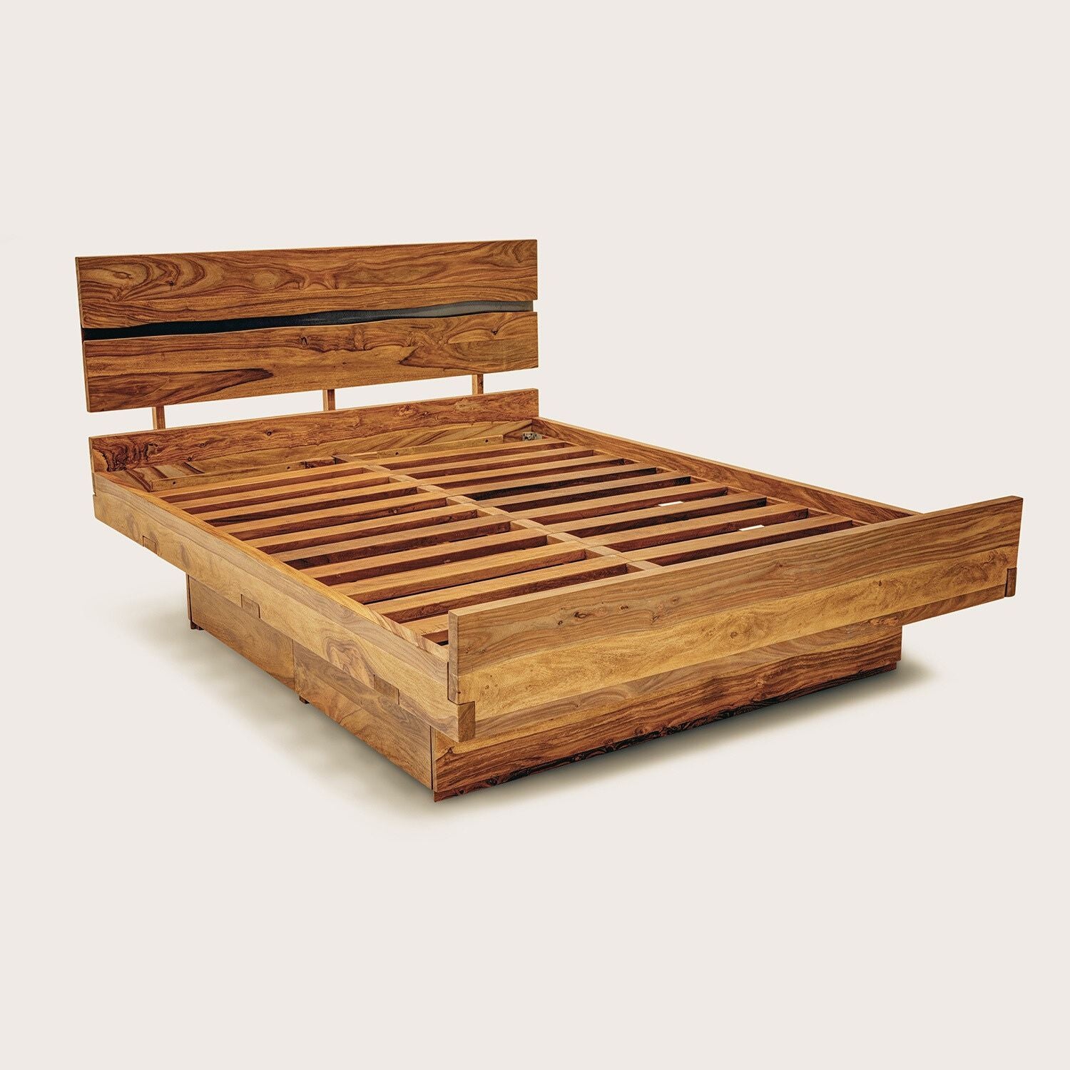 Rustic floating deals bed frame