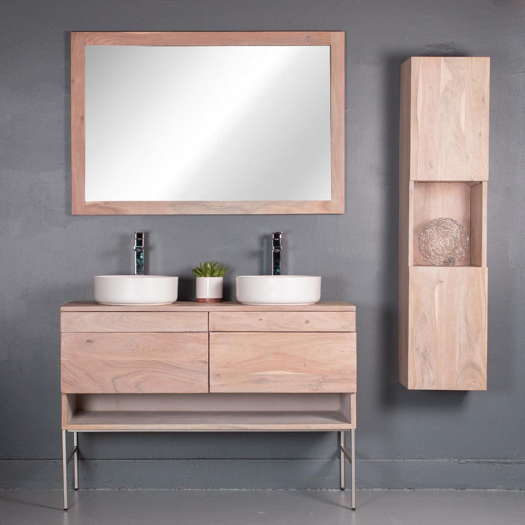 Jade Vanity 4 Drawer & Shelf With Metal Base – Rosewood Home & Condo