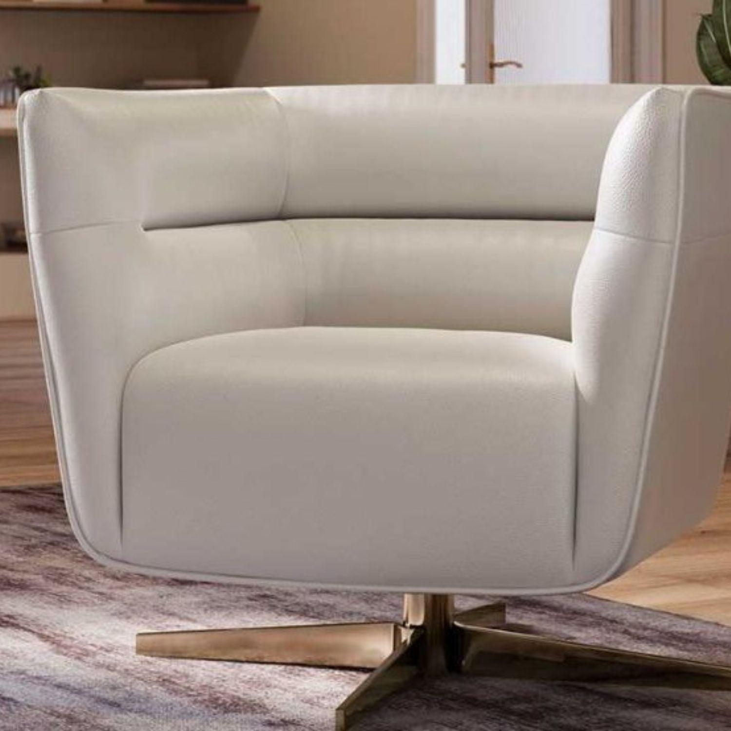 Natuzzi leather swivel discount chair