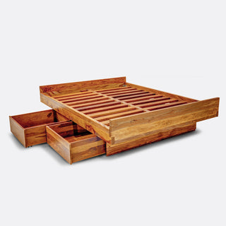 Rosewood Floating Bedframe with Drawers
